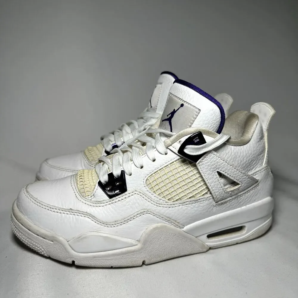 Size 6 - Nike Air Jordan 4 Retro GS Purple Metallic Men's Shoes